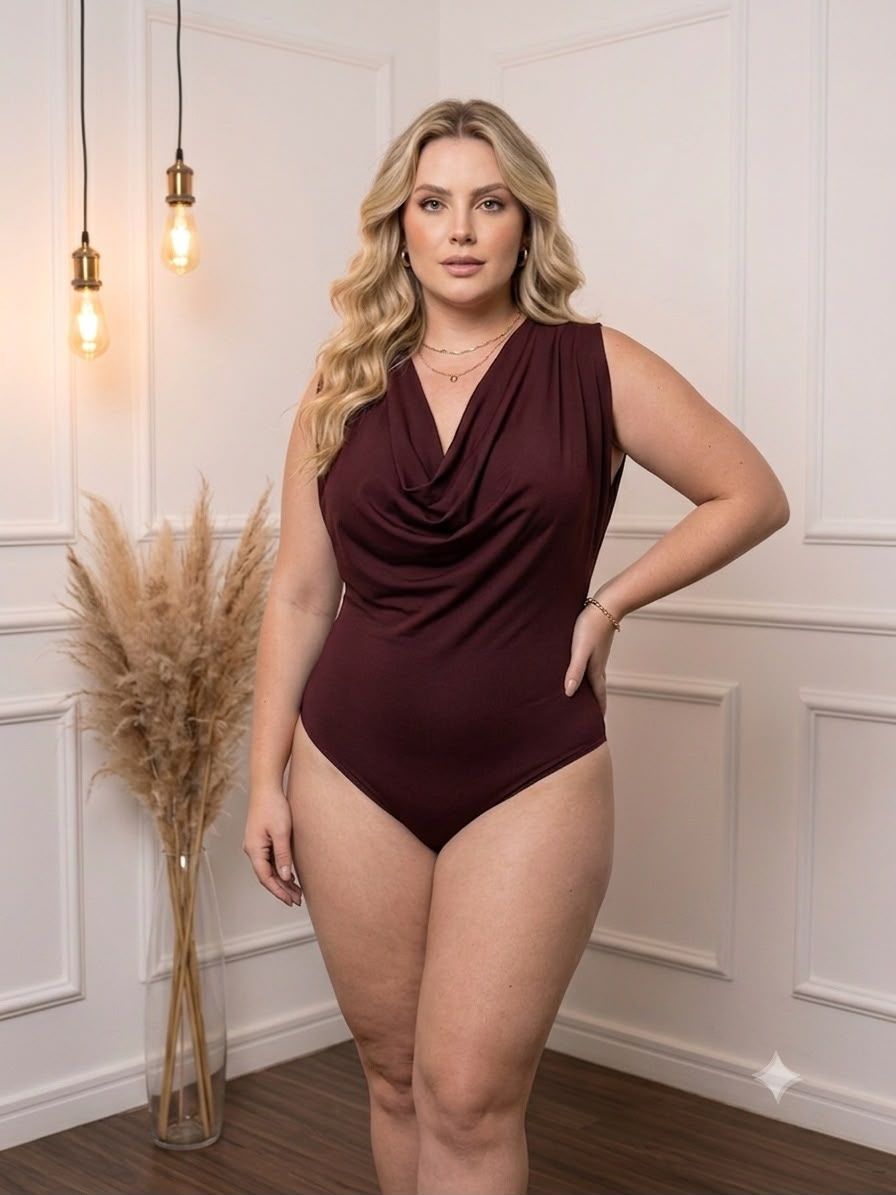 REF 771 Body sensual com decote em V 